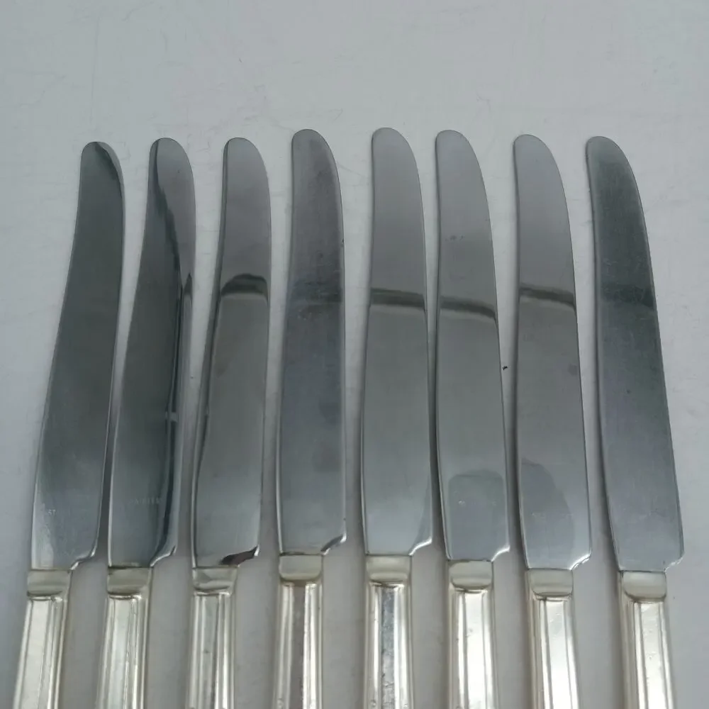8X BK Harmony House by Wallace Serenade Silverplate Flatware BUTTER Knives Vtg